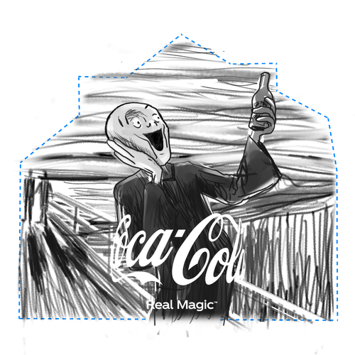 Artistic mural design for Coca-Cola Zero in Brussels Design by rizzleys