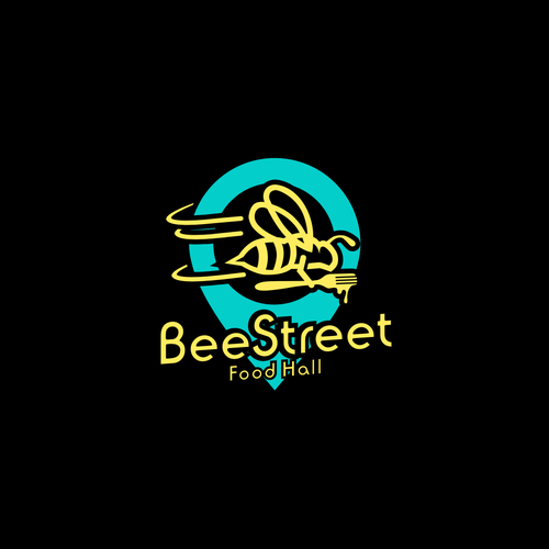 BeeStreet - a ghost kitchen Food Hall logo! Design by Graphtor