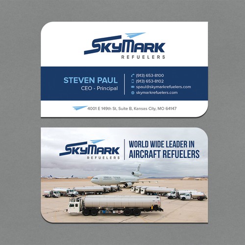 Need business card redesign for Aircraft Truck Fueling company Design by CurveSky™ ☑️