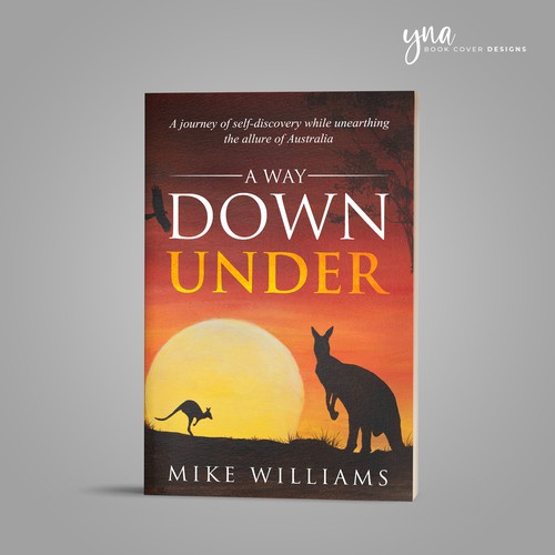 Full cover design for travel book A Way Down Under Design by Yna