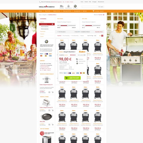 Online-Shop Design: New design for grill-profi-shop.de Diseño de Technology Wisdom