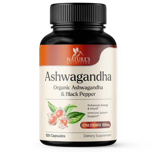 Natural Ashwagandha Capsules Design Needed for Nature's Nutrition Design by UnderTheSea™