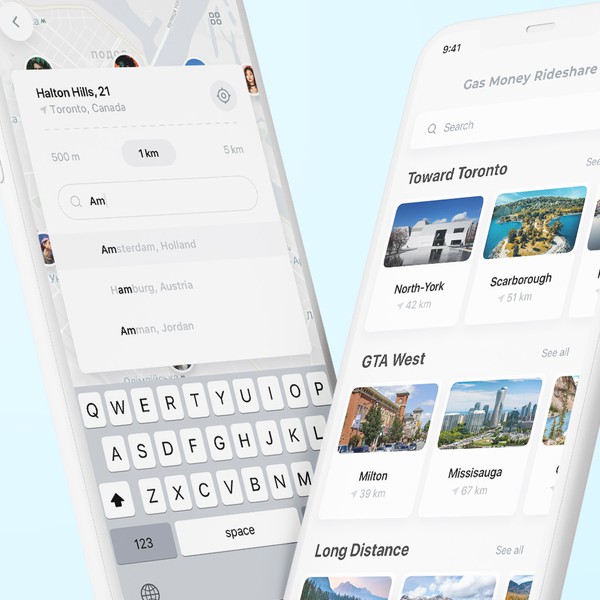 Design realizzato da Rizol intitolato "Car trip app"