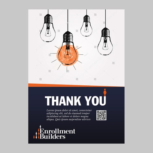 Design a thank you card for us to send to clients using our ad creative as inspiration Design by Studio Eight