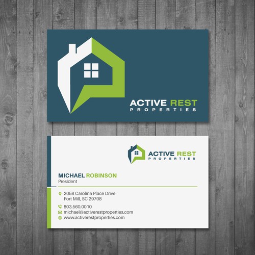 Modern Business Cards for Active Rest Properties Design by Tcmenk