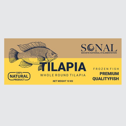 TILAPIA MASTER CARTON WITH YELLOW BACKGROUND Design by Moi_Designers