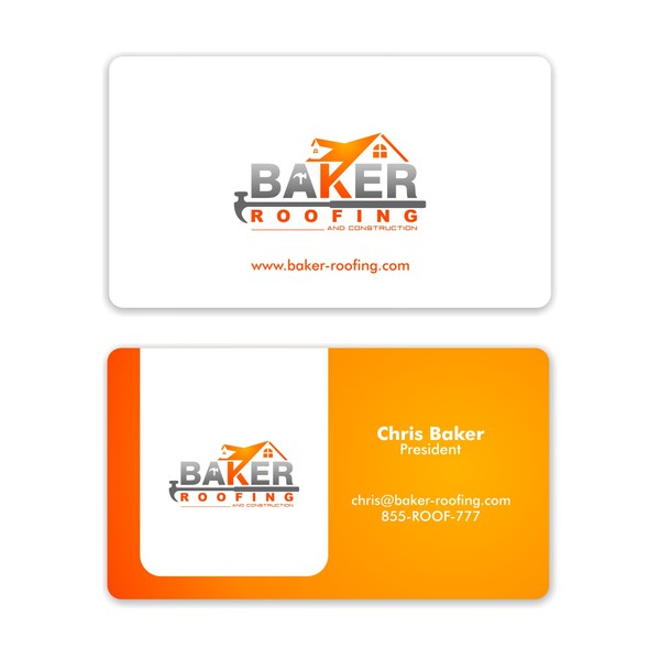 Design by D'starlight titled "New logo and business card wanted for Baker ROOFING and Construction"