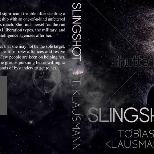 Book cover for SF novel "Slingshot" Design by LSDdesign