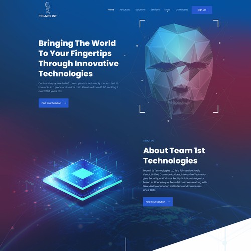 Technology Solutions Provider Website Design Framework Design by AKDCreative