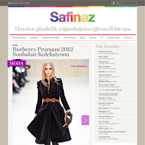 website design for Safinaz.com Ontwerp door miss_delaware
