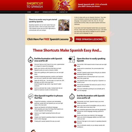 Create the next website design for Shortcut to Spanish Design by Anutik