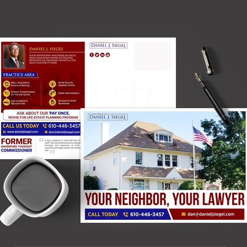 Design a Postcard for a Local Law Firm Serving Their Neighbors Design by Alphabet ♥