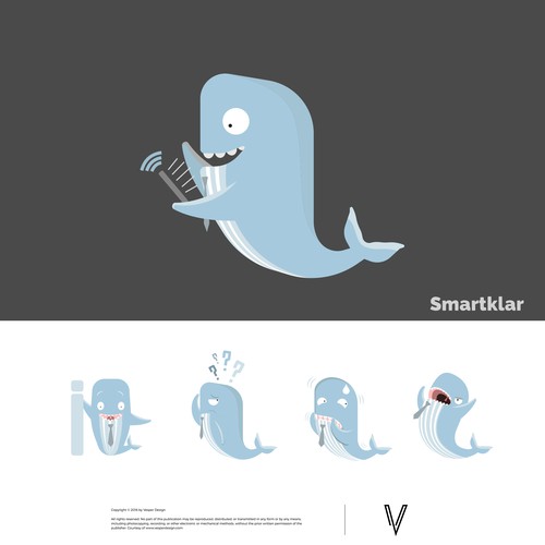 Create a fun Whale-Mascot for my Website about Mobile Phones Design by Vesper