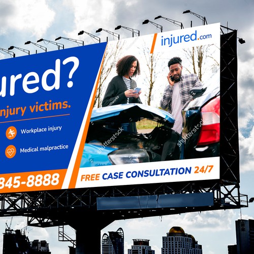Injured.com Billboard Poster Design Design by icon89GraPhicDeSign