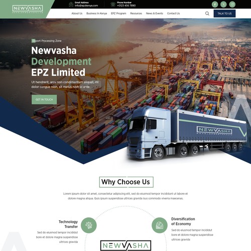 We need a web design for an Export Processing Zone in Kenya Design by Irshad 786