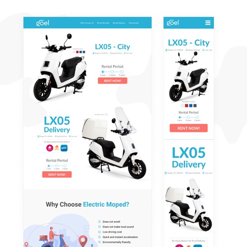 Design brand new website for a long-term electric scooter rental start-up in Norway-ontwerp door GTD_