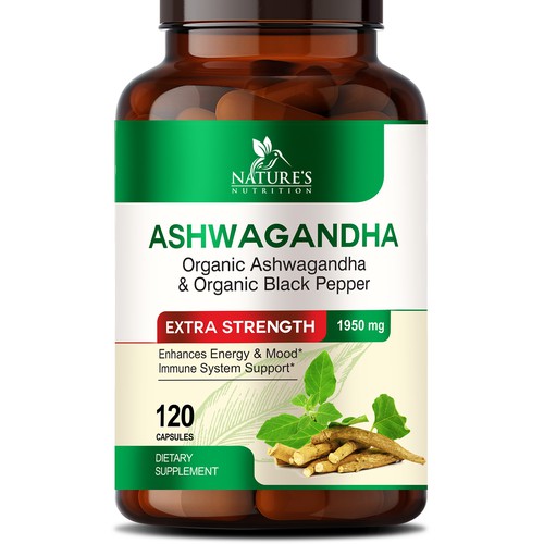 Diseño de Natural Ashwagandha Capsules Design Needed for Nature's Nutrition de sapienpack