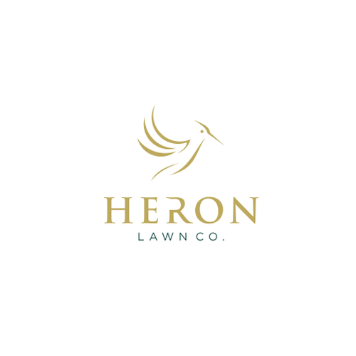 Modern Lawn Care Business with Heron Design by may_moon