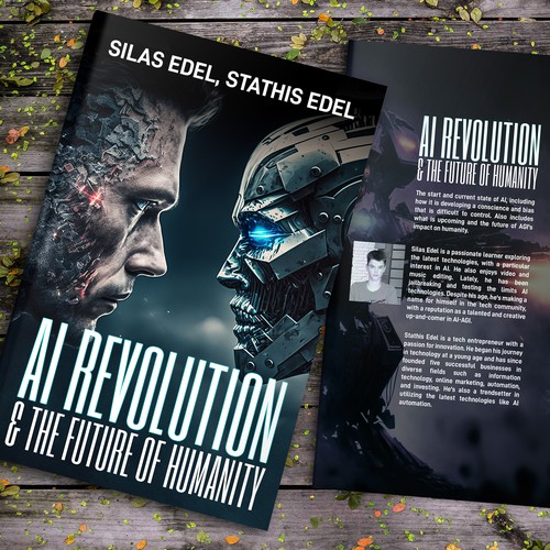 Futuristic AI Book Cover - AI vs Humans/Dark Design by Aaniyah.ahmed