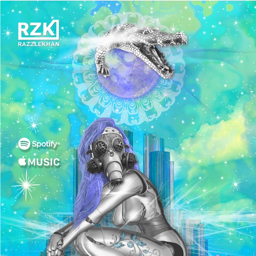 Design a weird, creative poster for a female rapper Design by GloriaSánchezArtist