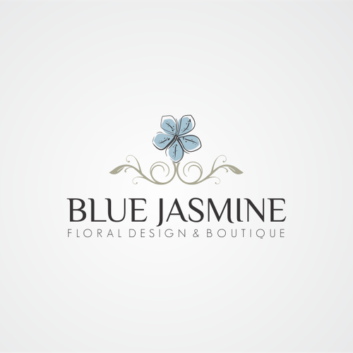 LOGO & BUSINESS CARD DESIGN FOR BLUE JASMINE LLC FLORAL DESIGN AND BOUTIQUE Design by Vesmar