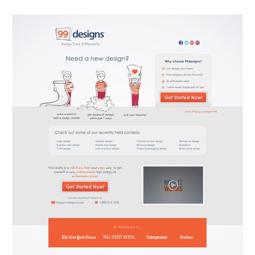 99designs Homepage Redesign Contest Réalisé par nabeeh
