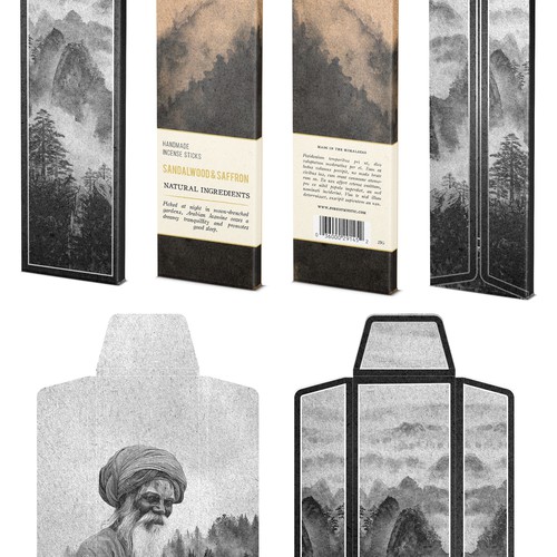 Mystical and elegant packaging for handmade natural incense Design by bcra