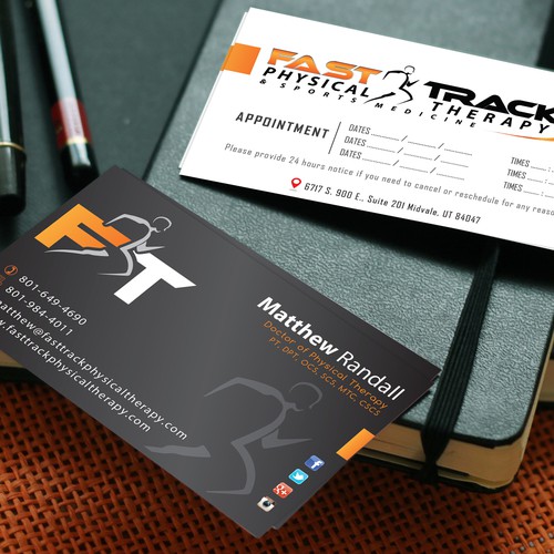 Physical Therapy Business Card Design For Sports Medicine