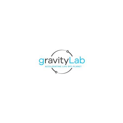 Space exploration logo - orbiting artificial gravity laboratory Design by Planet Nova