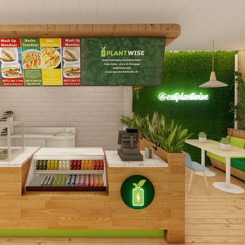 3D Rendering Concept Design for Healthy Restaurant Design by Carlos Larrota