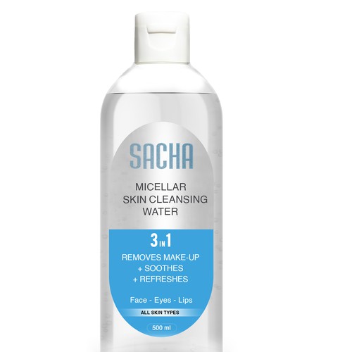 Sacha Micellar Water bottle 500ml Design by Creativedzine