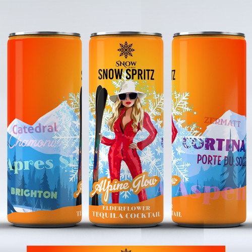 Snow Tequila Cocktail CANS Design by Windmill Designer™