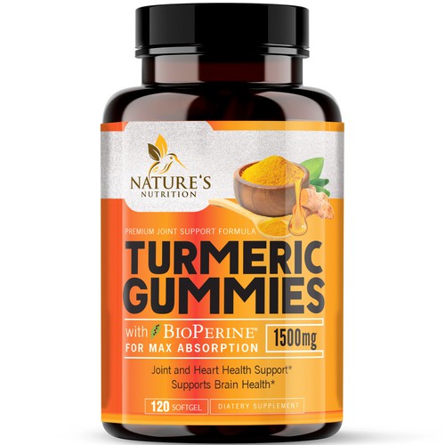 Nature's Nutrition - Needs a Colorful Turmeric Product Label Design by agooshe