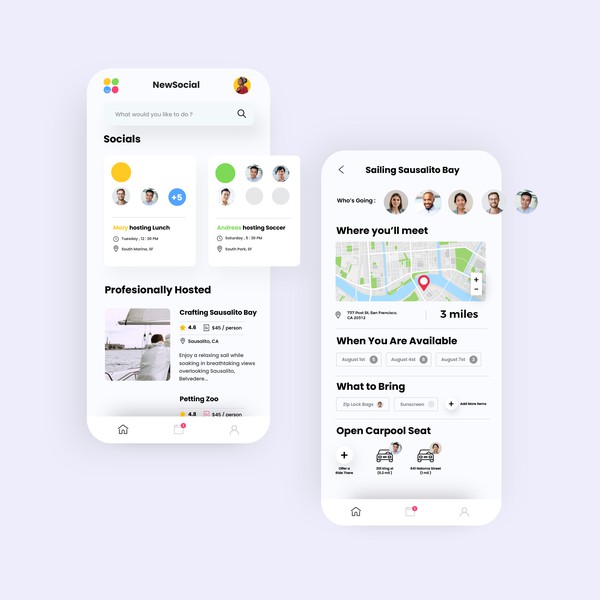 Design by Kelvin Junius titled "App Social Design"