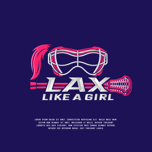 A classic yet fun logo for the fearless, confident, sporty, fun female lacrosse player Design by ies