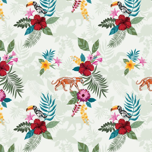 Tropical Fabric Print - Textile Designers & Illustrators Los Angeles fashion brand needs your designs Design by rafapi