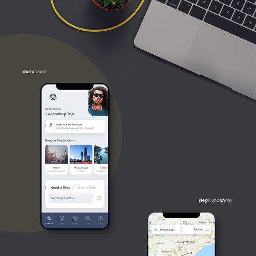 4 screen redesign for an Uber-for-X platform app Design by Ritesh.lal