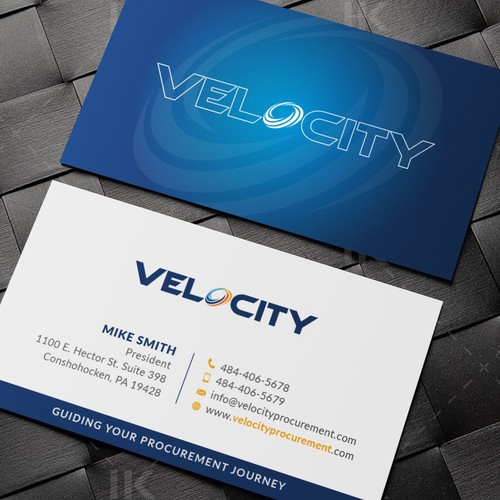 Velocity Procurement - Logo Rebranding - Business Card Design Design by IK_Designs