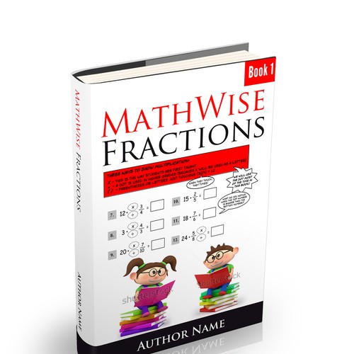 Create a kid-friendly, classy cover for a cartoon-style math workbook series; clips provided Design by Alex_82