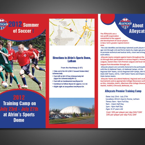 Soccer Camp Brochure wanted for Albany Alleycats Premier Soccer Club Design von Totus-Studio