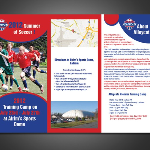 Soccer Camp Brochure wanted for Albany Alleycats Premier Soccer Club Design by Totus-Studio