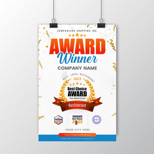 Poster For Award Winning Local Businesses Design by Monki D Loy