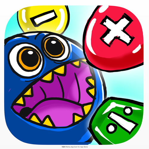 Create a beautiful app icon for a Kids' math game Ontwerp door Joekirei