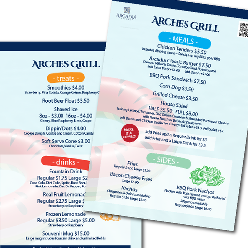 Poolside Grill Menu in Southern Utah Design by Ings