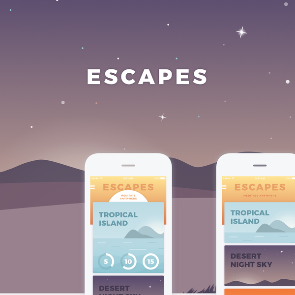 Meditation app animated design