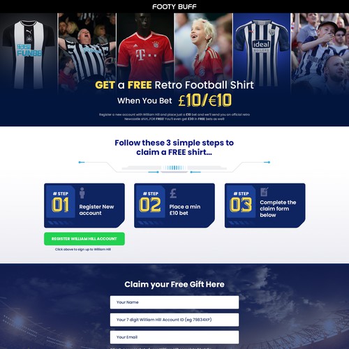 Design a compelling limited time offer landing page for football fans Design by B U B A I