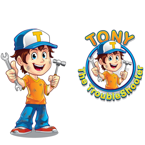 Tony The Troubleshooter Character Diseño de Coffee Bean