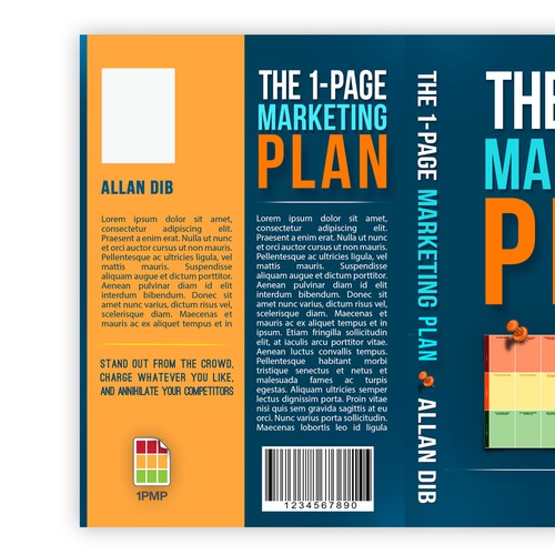 Create a captivating business book cover for "The 1-Page Marketing Plan" Design by Virdamjan