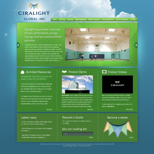 Website for Green Energy Smart Skylight Product Design by Halou