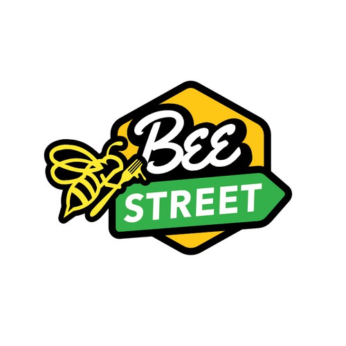 BeeStreet - a ghost kitchen Food Hall logo! Design by Maju Makmur